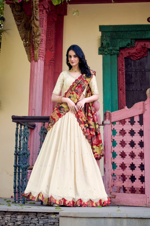 Off White Lahenga Choli Set
