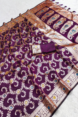 Megenta Color Banarasi saree Collection